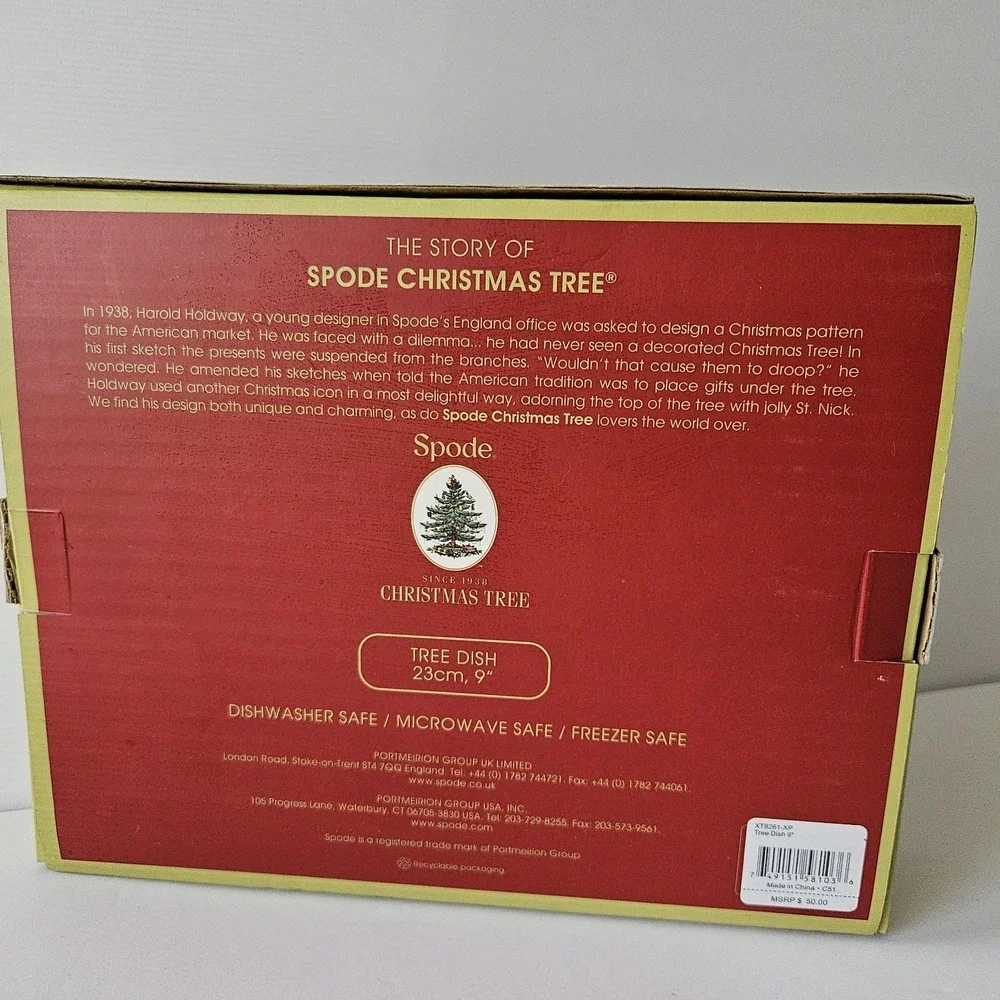 Spode Christmas Tree Dish - NEW - 9in  Model XT8261-XP With Box Candy Serving